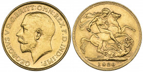 *George V, sovereign, 1920 m, Melbourne mint, scratch on reverse, good very fine and rare

Estimate: GBP 1800 - 2200