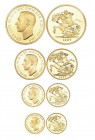 *George VI, Coronation, 1937, set of four proof gold coins, comprising five-pounds, two-pounds, sovereign and half-sovereign, sovereign with a tiny ed...