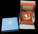 Elizabeth II, Diamond Jubilee, 2012, proof £5 crown struck in gold, mint state as issued, in capsule, Royal Mint wooden fitted case and outer box of i...