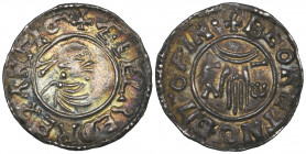 *Aethelred II (978-1016), First hand penny (c. 979-83), Winchester, moneyer Brihnoth, +beorntnoĐ m-o pin, 1.60g (N. 766; S. 1144), very fine. Formerly...