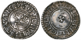 *Aethelred II, Last Small cross penny (1009-17), Chester, moneyer, Leofwine, +leofpine on l.egc, 1.35g (N.777; S. 1154), reverse peckmarks, very fine....