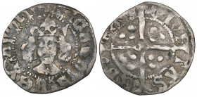 *Richard II, penny, York, local dies, pellet above each shoulder and cross on breast, legend ends anglie, reverse quatrefoil at centre, 1.05g (N. 1330...