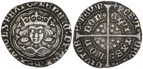 Henry VI First Reign, Rosette-Mascle Issue groat, London, m.m. cross II/V, saltire stops on obverse, rosette and saltire stops on reverse (N.1455; S. ...