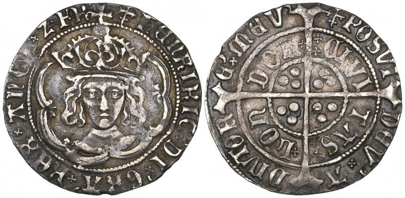 *Henry VII, groat, Facing Bust Issue, Class IVb, reads, angl z fr. saltire stops...
