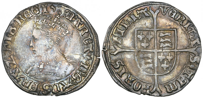 Mary (1553-54), groat, m.m. pomegranate, 1.95g (N. 1960: S. 2492), creased, and ...