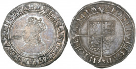 *Elizabeth I (1558-1603), First Coinage (1559-60), shilling, m.m. lis, wire line and beaded inner circles, (B.& C.1D), 6.04g (N. 1985; S. 2549), fault...