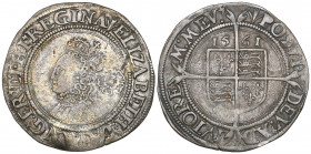 *Elizabeth I, Third and Fourth Coinages (1561-77), sixpence, 1561, m.m. pheon, wire line inner circle (B.& C. 1F), 2.91g (N. 1997; S. 2560), very fine...