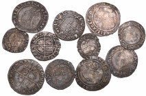 Elizabeth I, Third and Fourth Coinages, threepences (4), 156 (8?), m.m. coronet, 1573, m.m. acorn,1574, m.m. eglantine, 1578, m.m. Greek cross, Sixth ...