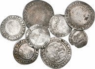 Elizabeth I, miscellaneous issues (7), shillings (2), m.m. cross crosslet and A, sixpences (4), 1561, m.m. pheon, 1571, m.m. castle, 1582, m.m. A, 159...