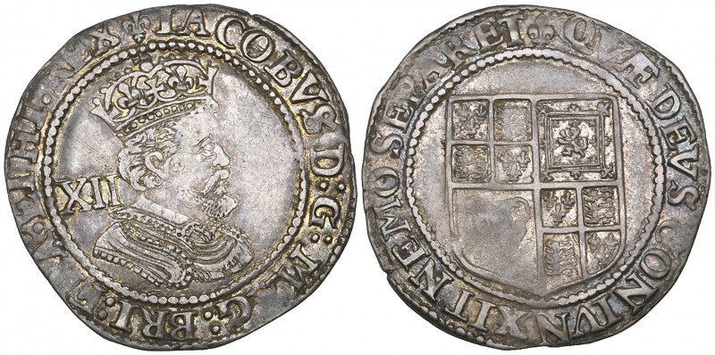 *James I, Third Coinage, shilling, m.m. lis, Sixth bust right,5.95g (N. 2124; S....