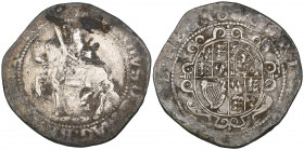 Charles I, Exeter mint, halfcrown, m.m. rose, Briot horseman with lumpy ground below, rev., oval shield with garniture, 13.79g (N. 2555; S. 3068; SCBI...