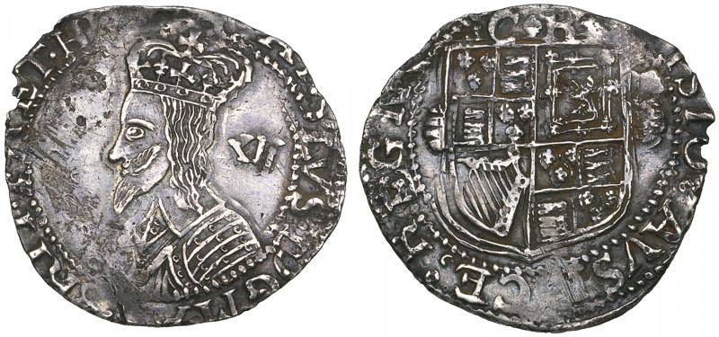 *Charles I, Worcester or ‘Salopia’ mint (1643-44), shilling, crude, emaciated bu...