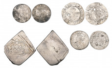 Charles I, Newark Besieged, lozenge-shaped halfcrown, date illegible [1645-6], 14.38g (N. 2638; S. 3140/3140a), reverse flat, mediocre; with York thre...