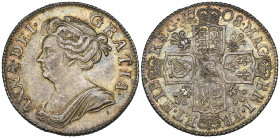 *Anne, shilling, Post-Union type, 1708 plumes (E.S.C. 1148; Bull 1400; S. 3611), light adjustment marks, extremely fine and well toned

Estimate: GB...