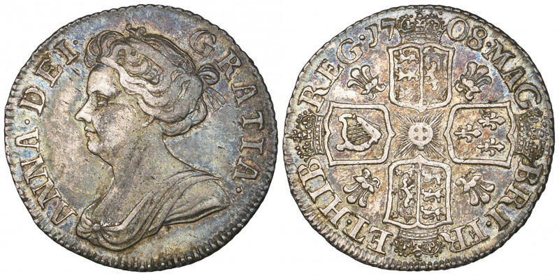 Anne, sixpence, 1708 plumes (E.S.C. 1590; Bull 1457; S. 3623), good very fine
...