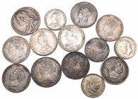 Anne - Edward VII, shillings (10), 1711 plain, 1732 r&p, 1819, 1823, 1825, 1826, 1829, 1887, 1897, 1908, 1711 very fine, 1829 with solder mark on chee...