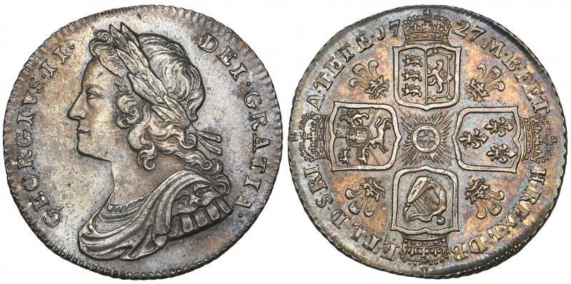 *George II, young head, shilling, 1727 plumes (E.S.C. 1189; Bull 1694; S. 3697),...