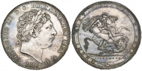 *George III, crown, 1818 lix. (E.S.C. 214; S. 3787), surface scuffs and scratches on obverse, about extremely fine

Estimate: GBP 300 - 400