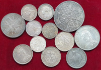Victoria, young head, mis-struck shilling, 1839 second head, flipped over in the striking press and double-struck so that the obverse and reverse (in ...
