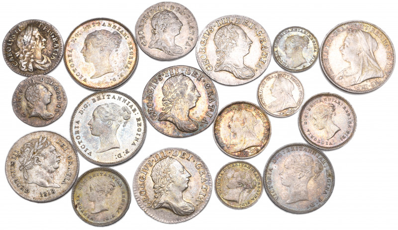 Victoria, maundy set of four coins, 1881; other Victorian maundy coins (7), four...
