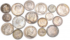 Victoria, maundy set of four coins, 1881; other Victorian maundy coins (7), fourpence and penny, 1883, twopence, 1884, fourpence, twopence and penny, ...