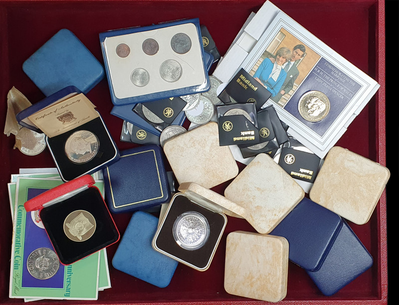Elizabeth II, Royal Mint commemorative silver proof crowns (9), comprising 1980 ...