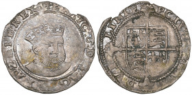 *Ireland, Henry VIII, Posthumous Coinage (1547-c.1550), sixpence, Dublin, Fourth small facing bust of late tower style, 2.16g (S. 6488), upper edge ch...