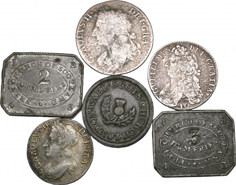 Charles II, quarter-dollar, 1679 (S. 5620), eighth dollar, 1680 (S. 5622), Willi...