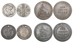 Nineteenth Century, Suffolk, Woodbridge, Studd and Matthews one shilling and sixpence token, 1811 (D. 9), pierced, very fine and Lowestoft, John Chast...
