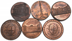 Middlesex, Kempson’s London Buildings, pennies (6), reverse type 1, Guildhall and Mansion House (D. & H. 42, 43); reverse type 2 (4), Guy’s Hospital, ...