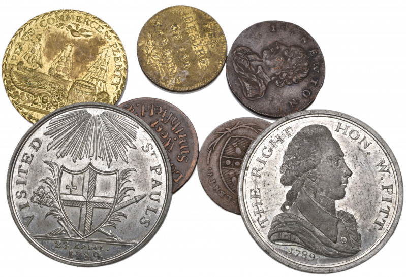 Middlesex, white metal pennies (2), King’s visit to St. Paul’s 28 April 1789, Lo...