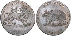 *Middlesex, Pidcock’s, halfpenny, 1801, lion and dog, rev., rhinoceros (D. & H. 427), virtually mint state, with mint lustre, scarce

Estimate: GBP ...