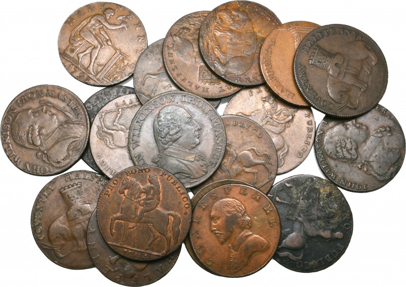 Warwickshire, miscellaneous halfpennies (18), Coventry (9), (D.& H 231. 233, 238...