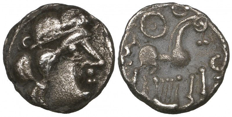 *Ancient British, Atrebates and Regni, silver unit, Sussex Lyre type, c. 60-20 B...