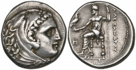 *Macedonia, Alexander III (336-323 BC), tetradrachm, uncertain mint, early posthumous, head of Herakles right, rev., Zeus seated left; monogram in fie...