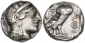 *Attica, Athens, tetradrachm, c. 430 BC, head of Athena right, rev., owl standing right, head facing, 17.01g, ex mount, about very fine with reverse c...