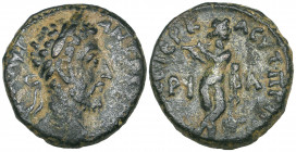 *Judaea, Caesarea Panias, Commodus, Ae 23mm, laureate head right, rev., Pan playing flute; year 191 = AD 188/189, 10.51g (SNG ANS 864; Sofaer 9), very...