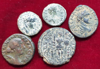 Decapolis and Provincia Arabia, bronzes of Esbous (Elagabalus, Sofaer 4), Gadara (Titus, Sofaer 29), Gerasa (Crispina, Sofaer 30), Philadelphia (Commo...
