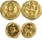 *Theodosius II (408-450), solidus, Constantinople, facing bust, rev., Constantinopolis enthroned; 3rd officina, 4.31g (RIC 202), cleaned, very fine; w...