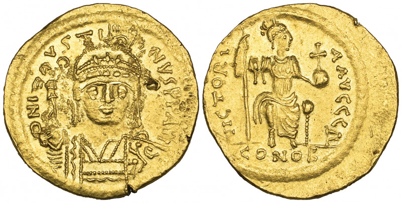 *Justin II (565-578), solidus, Constantinople, facing bust, rev., Constantinopol...