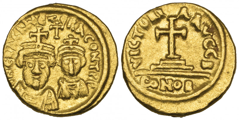 *Heraclius (610-641), solidus, Carthage, 613/4, facing busts of Heraclius and He...