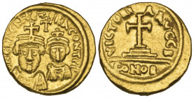 *Heraclius (610-641), solidus, Carthage, 613/4, facing busts of Heraclius and Heraclius Constantine, rev., cross potent on three steps, indiction B, 4...
