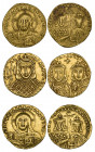 Byzantine, Constantine V (741-75), solidus, Constantinople, facing busts of Constantine V and Leo IV, rev., facing bust of Leo III, 4.35g (S. 1551), e...