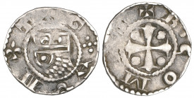 *Counts of Flanders, Boudewijn VIII or IX (1191-1202), kleine denarius, Ghent, helmeted bust left, rev., cross with pellet in angles, 0.41g (Gh. 253b)...