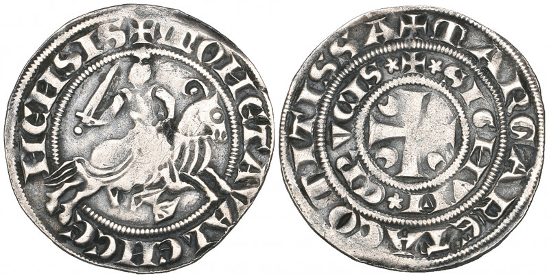 Counts of Flanders, Margaret of Constantinople, double esterlin, Valenciennes, k...