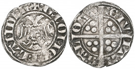 Counts of Flanders, Gwijde van Dampiere (1280-1305) sterling met de adelaar, Aalst 1290-92, Byzantine eagle, rev., cross pattée with trefoil of pellet...