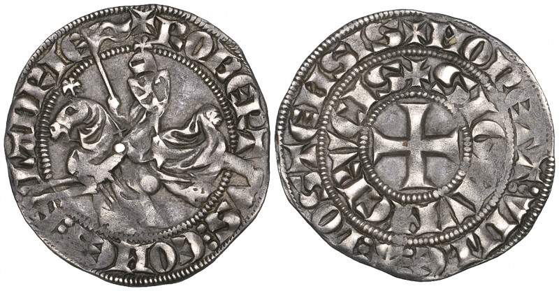 *Counts of Flanders, Robrecht van Bethune (1305-22), dubbele sterling met de rid...