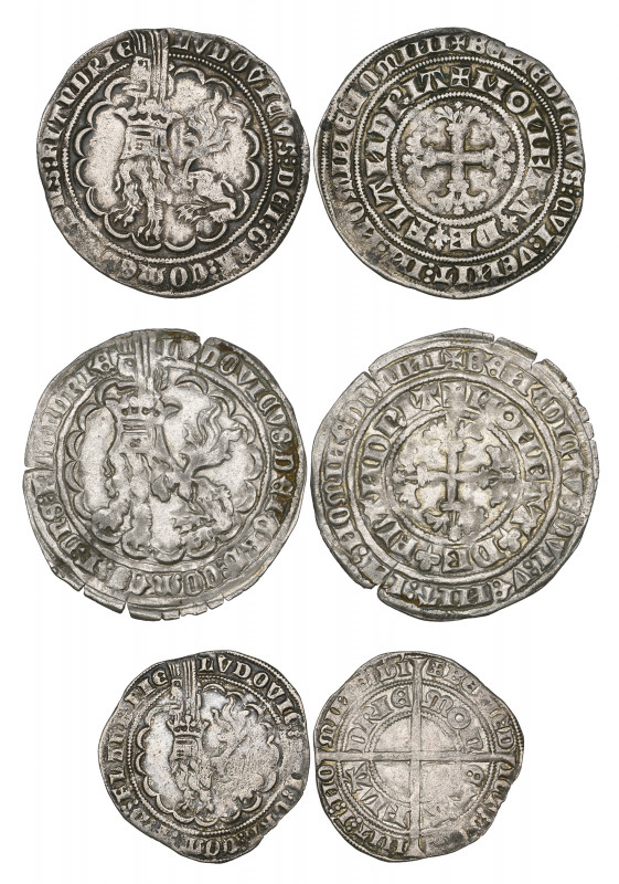 Counts of Flanders, Lodewijk der Male, double-cross botdrager, Ghent, First issu...
