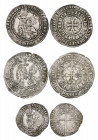 Counts of Flanders, Lodewijk der Male, double-cross botdrager, Ghent, First issue (1365-67) (G. 223), groot, Ghent, Second issue (1369-70) (G. 227); d...