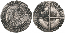 Dukes of Burgundy, Filips de Stoute, halve-groot botdrager, Ghent, Mechelen or Bruges (1389-1404), 1.10g (D. d. P. 8,20), reverse surface deposit, oth...